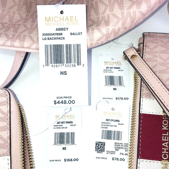 4PCS Michael Kors Abbey LG Backpack Wallet Clutch - Picture 8 of 8